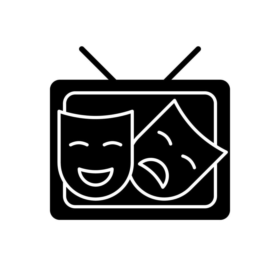 TV-Drama schwarze Glyphe-Symbol vektor