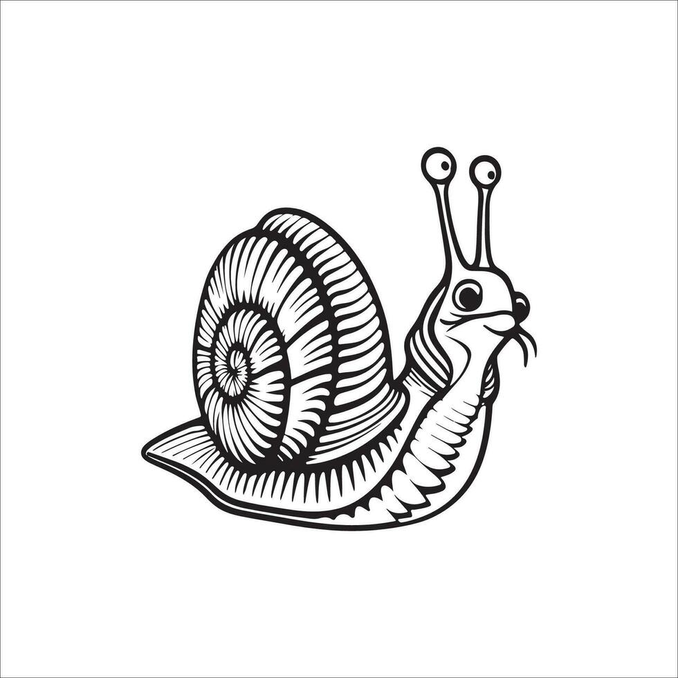 Schnecke Karikatur Färbung Seite Illustration Vektor zum Kinder Färbung Buch