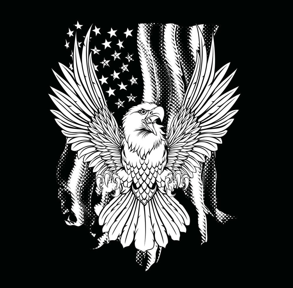 amerikanisch Adler Flagge zerfetzt Lager Bilder vektor