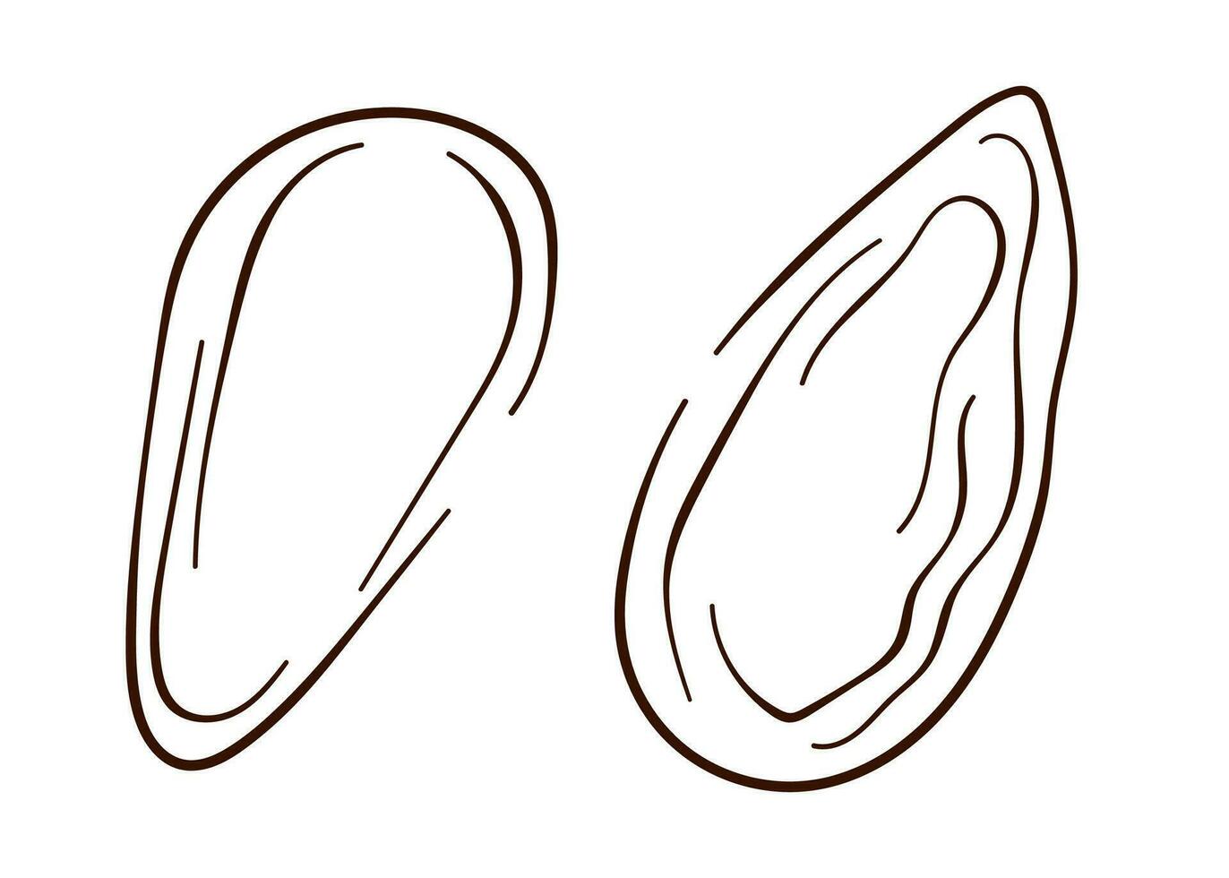 mandel ikoner linje konst stil. hand dragen skiss för meny, logotyp, paket. nötter vektor illustrationer isolerat på en vit bakgrund.