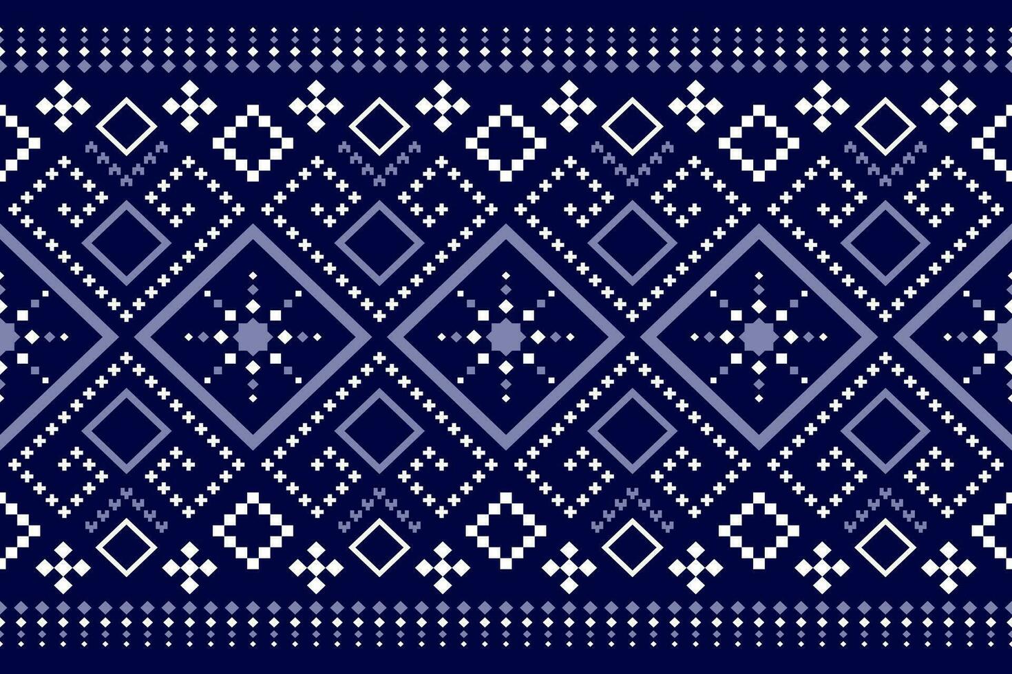 indigo Marin blå geometrisk traditionell etnisk mönster ikat sömlös mönster gräns abstrakt design för tyg skriva ut trasa klänning matta gardiner och sarong aztec afrikansk indisk indonesiska vektor