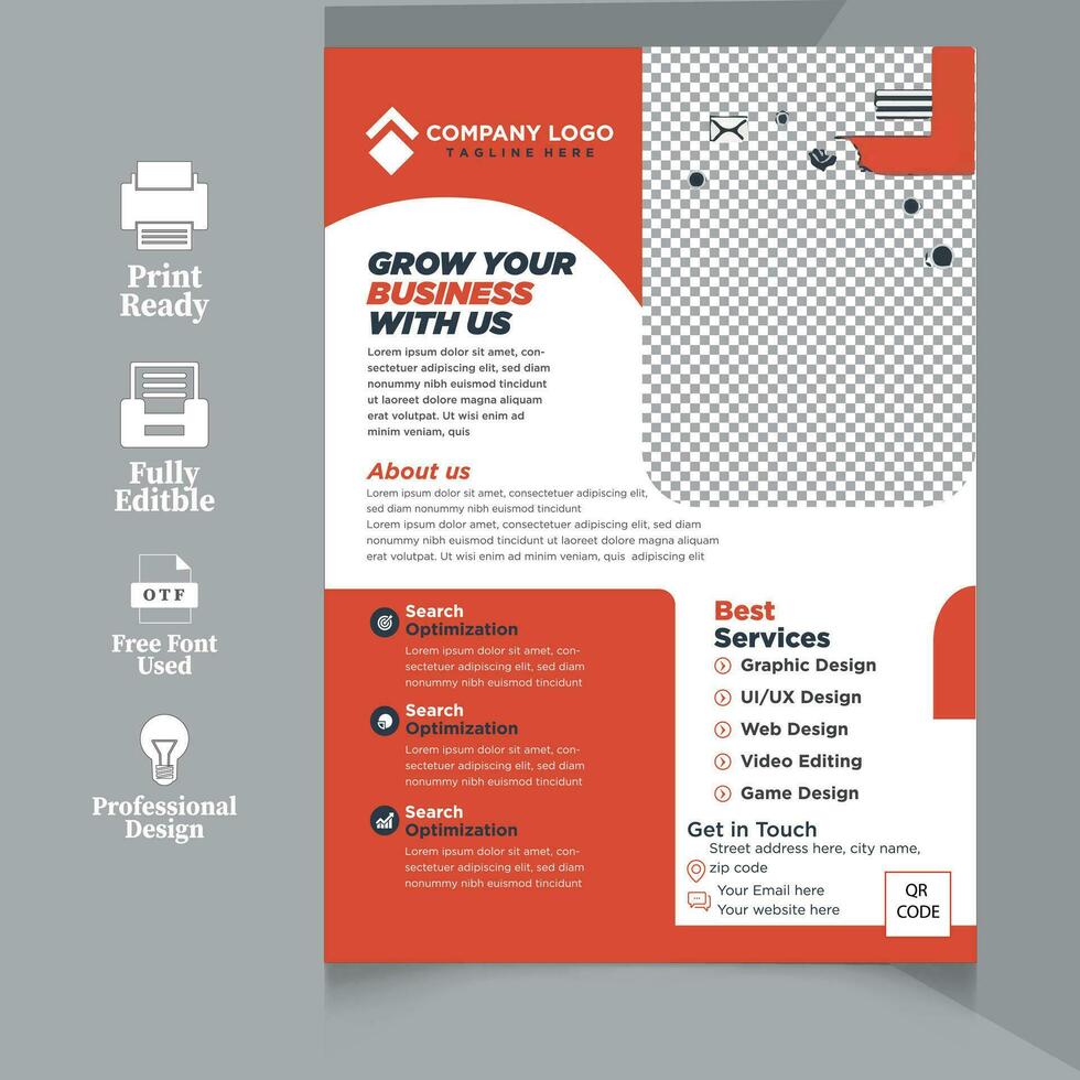 Geschäft Broschüre Flyer Design Layout Vorlage im a4 Größe, mit verwischen Hintergrund, Vektor eps10