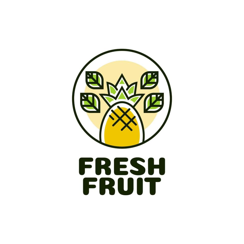 Obst Ananas Saft Essen Logo einfach Konzept Design Vektor Illustration