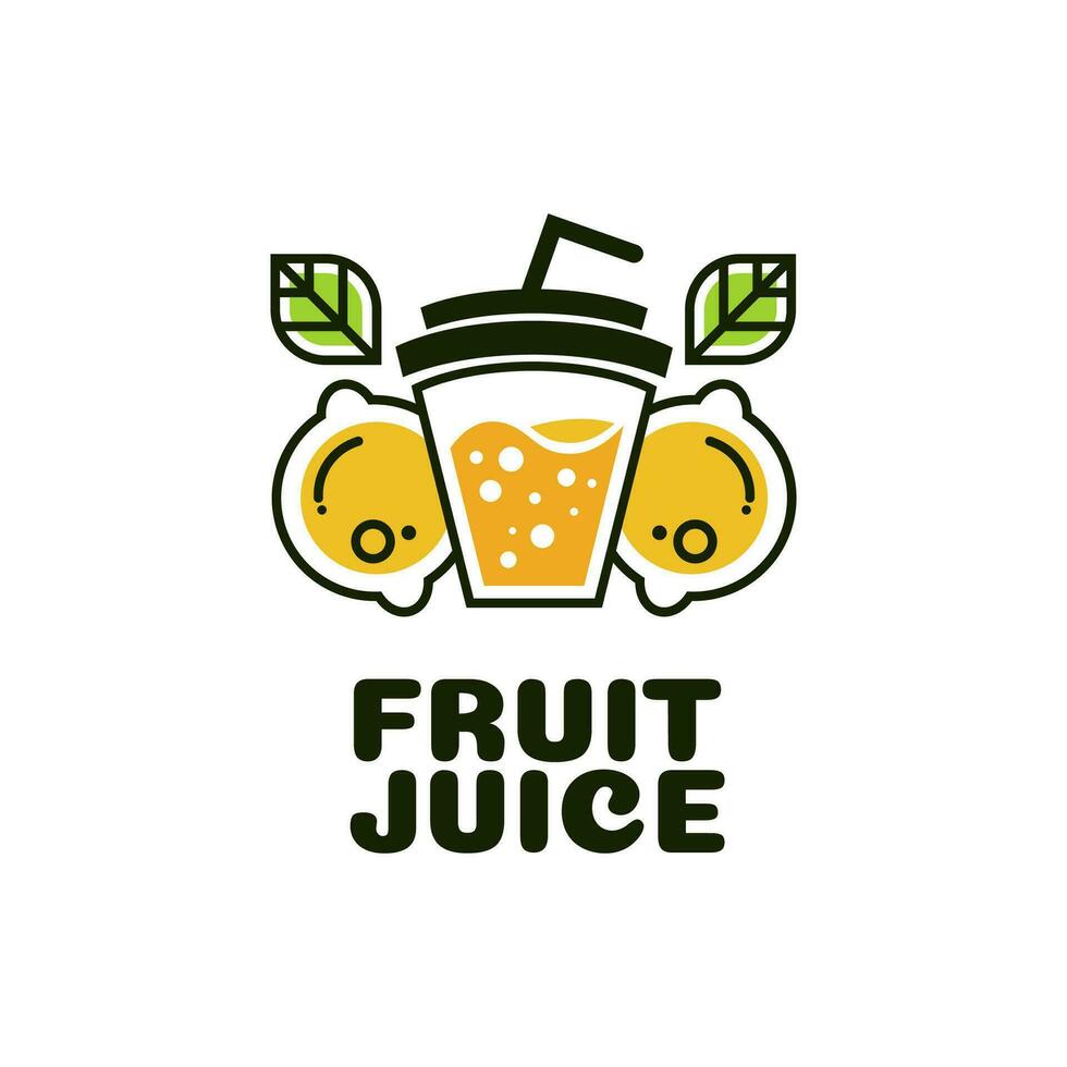 juice kopp dryck orange citron- frukt smoothie cocktail logotyp begrepp design illustration vektor