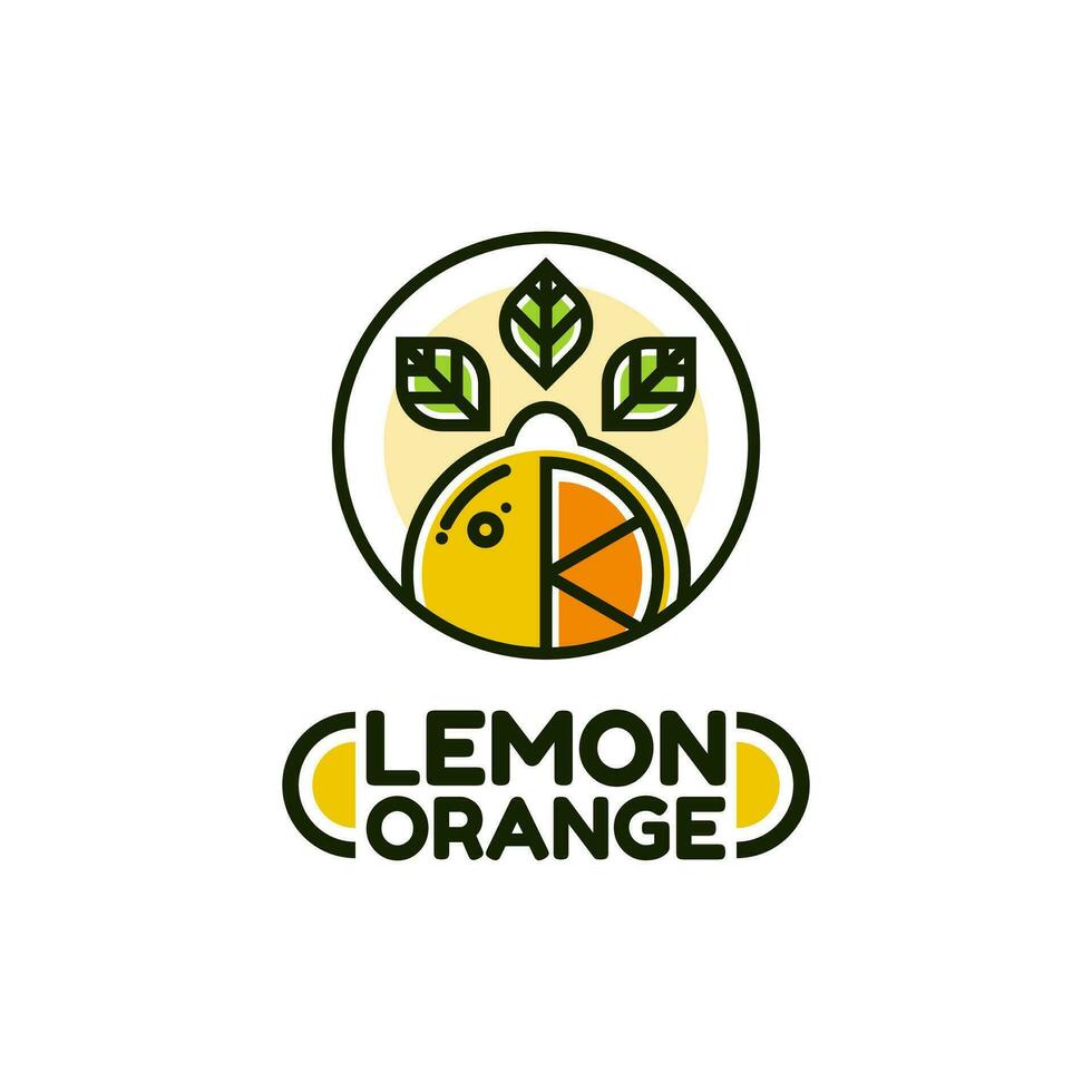 orange citron- citrus- frukt logotyp design vektor illustration