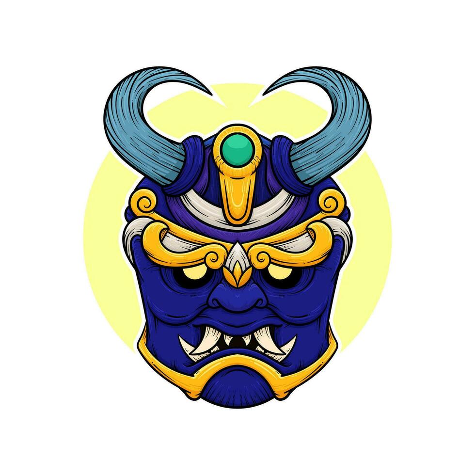 de traditionell japansk demon på i mask illustration vektor