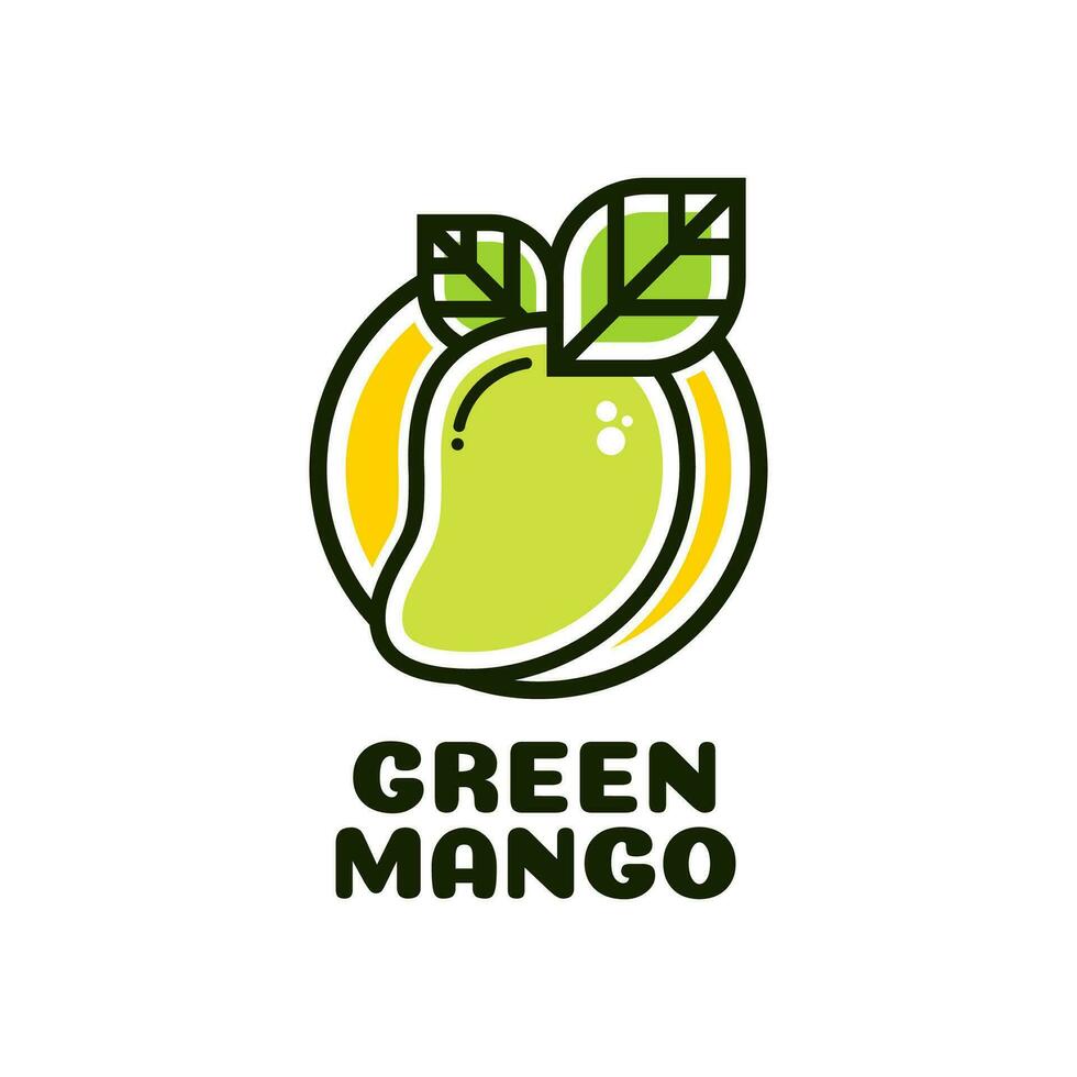 mango juice frukt logotyp begrepp design illustration vektor