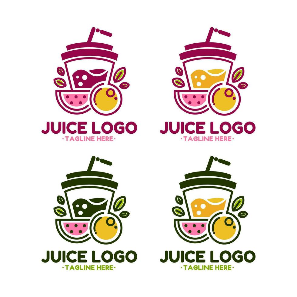 juice kopp dryck frukt smoothie cocktail logotyp begrepp design illustration vektor