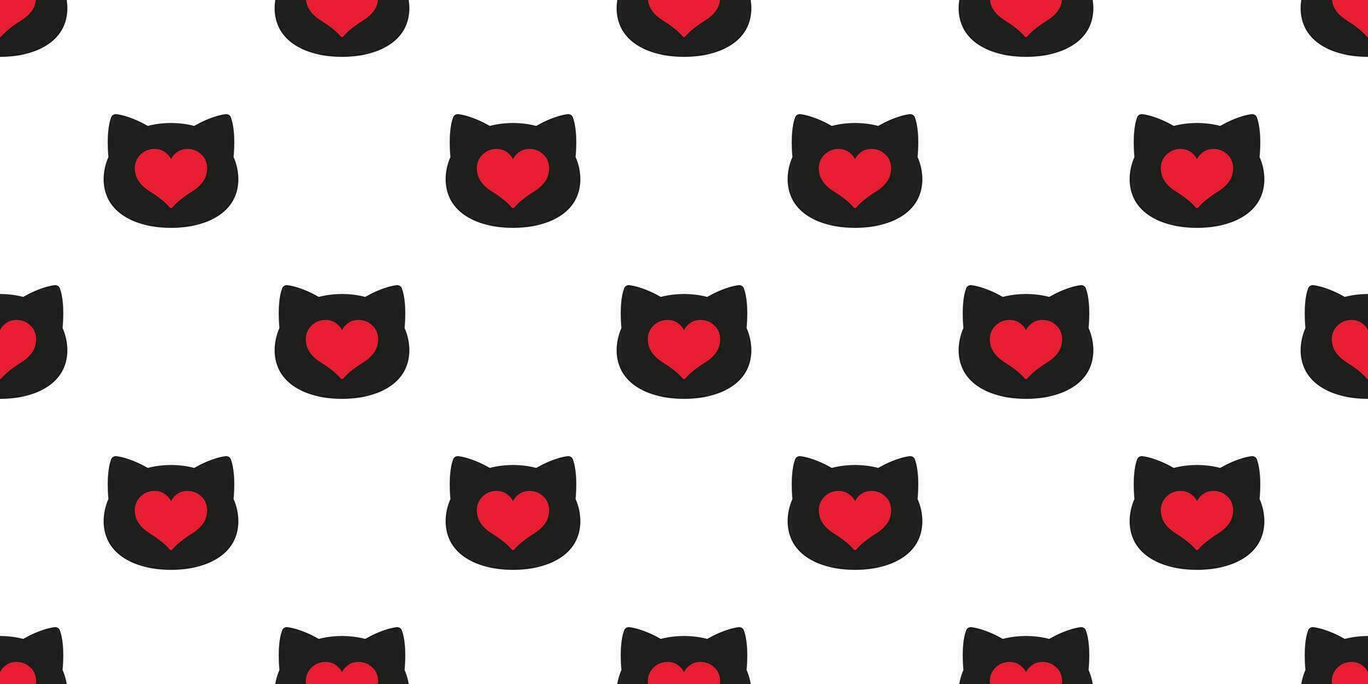 Katze nahtlos Muster Valentinstag Herz Kätzchen Vektor Schal isoliert wiederholen Hintergrund Fliese Hintergrund Kopf Karikatur Gekritzel Illustration Design