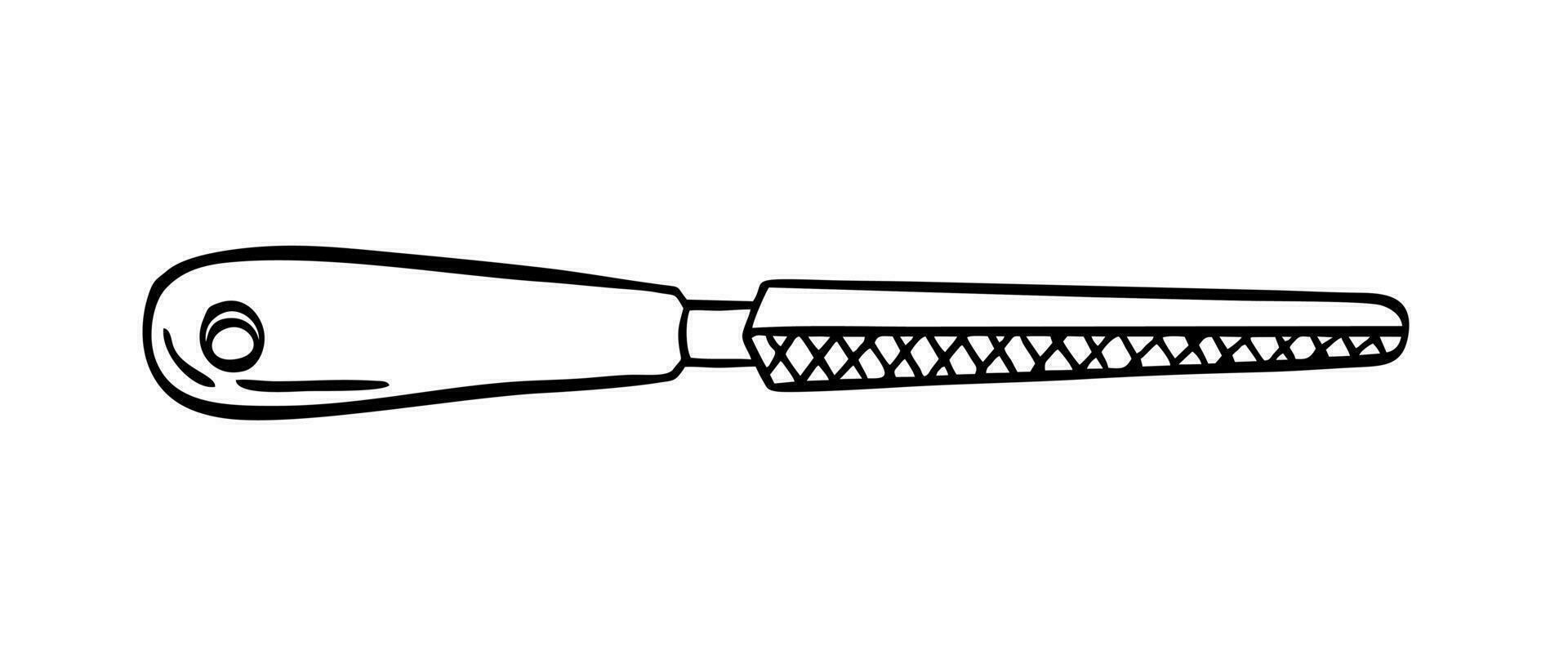 en nagel fil för sällskapsdjur. sällskapsdjur grooming. klotter stil hand ritade. vektor illustration.