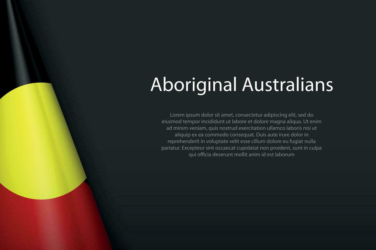 Flagge von Ureinwohner Australier, ethnisch Gruppe, isoliert auf Hintergrund mit Copyspace vektor
