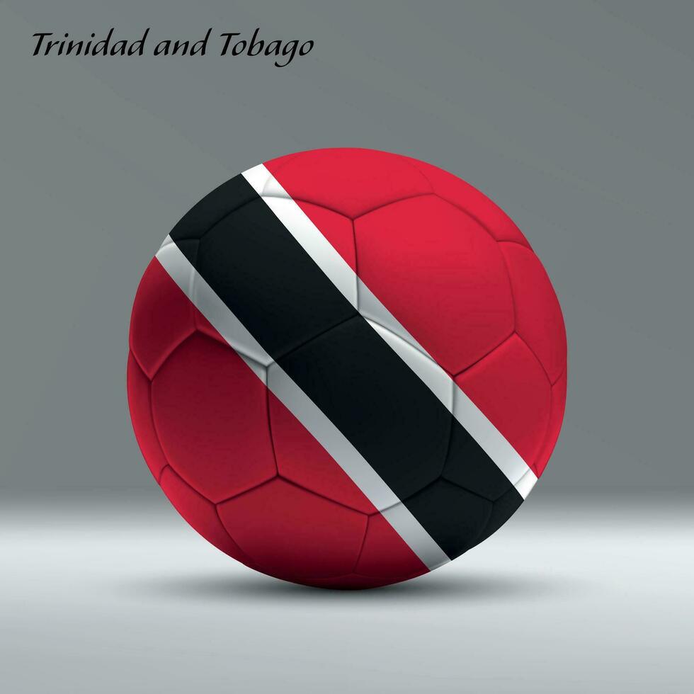 3d realistisch Fußball Ball ich mit Flagge von Trinidad und Tobago auf Studio Hintergrund vektor