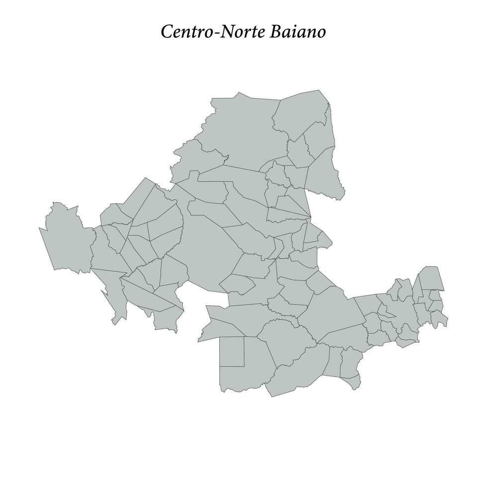 Karta av centro-norte baiano är en mesoregion i bahia med gränser kommuner vektor