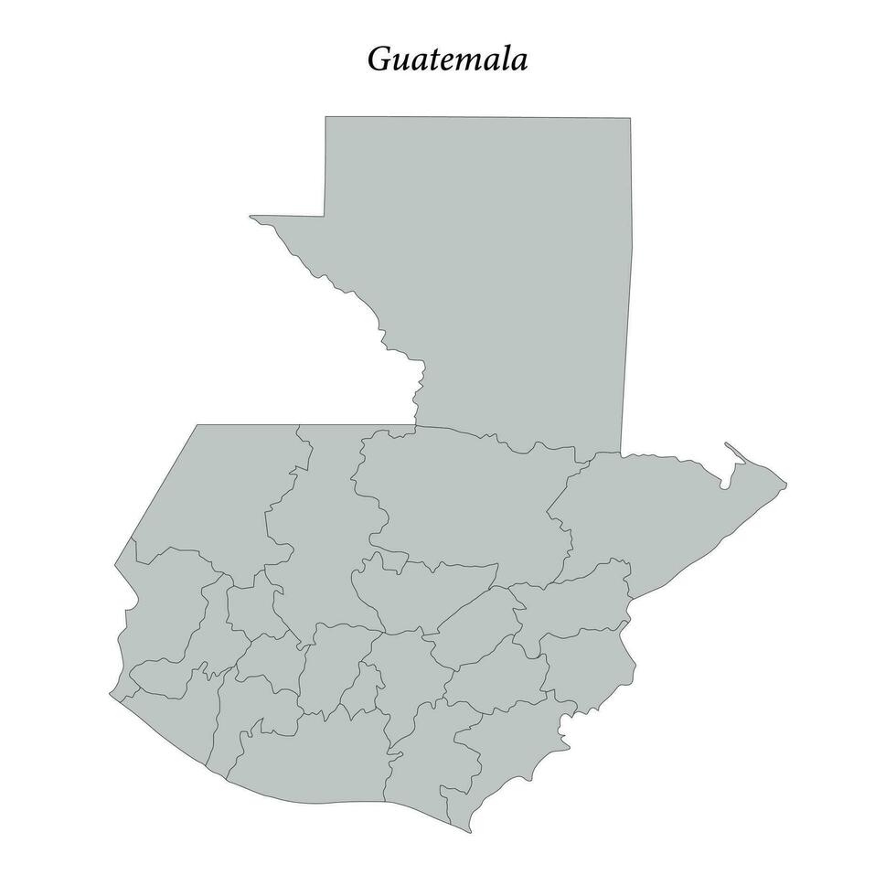 einfach eben Karte von Guatemala mit Grenzen vektor