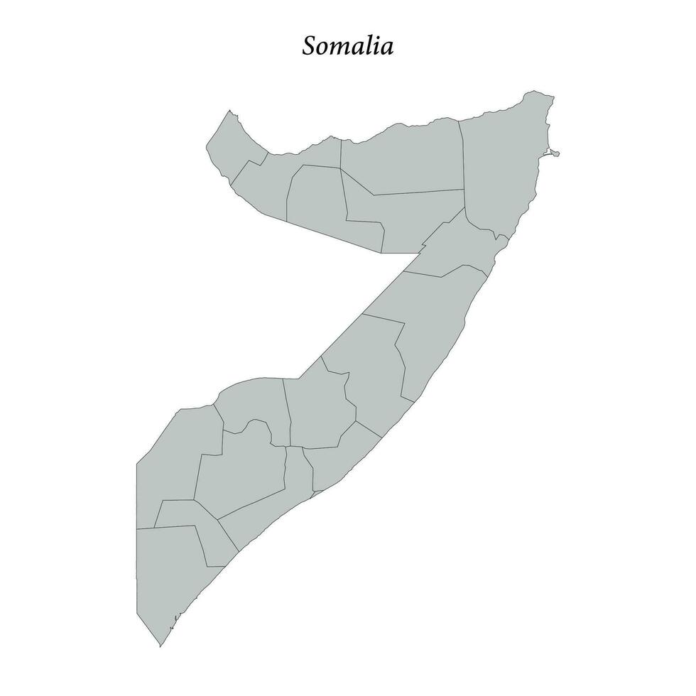 enkel platt Karta av somalia med gränser vektor