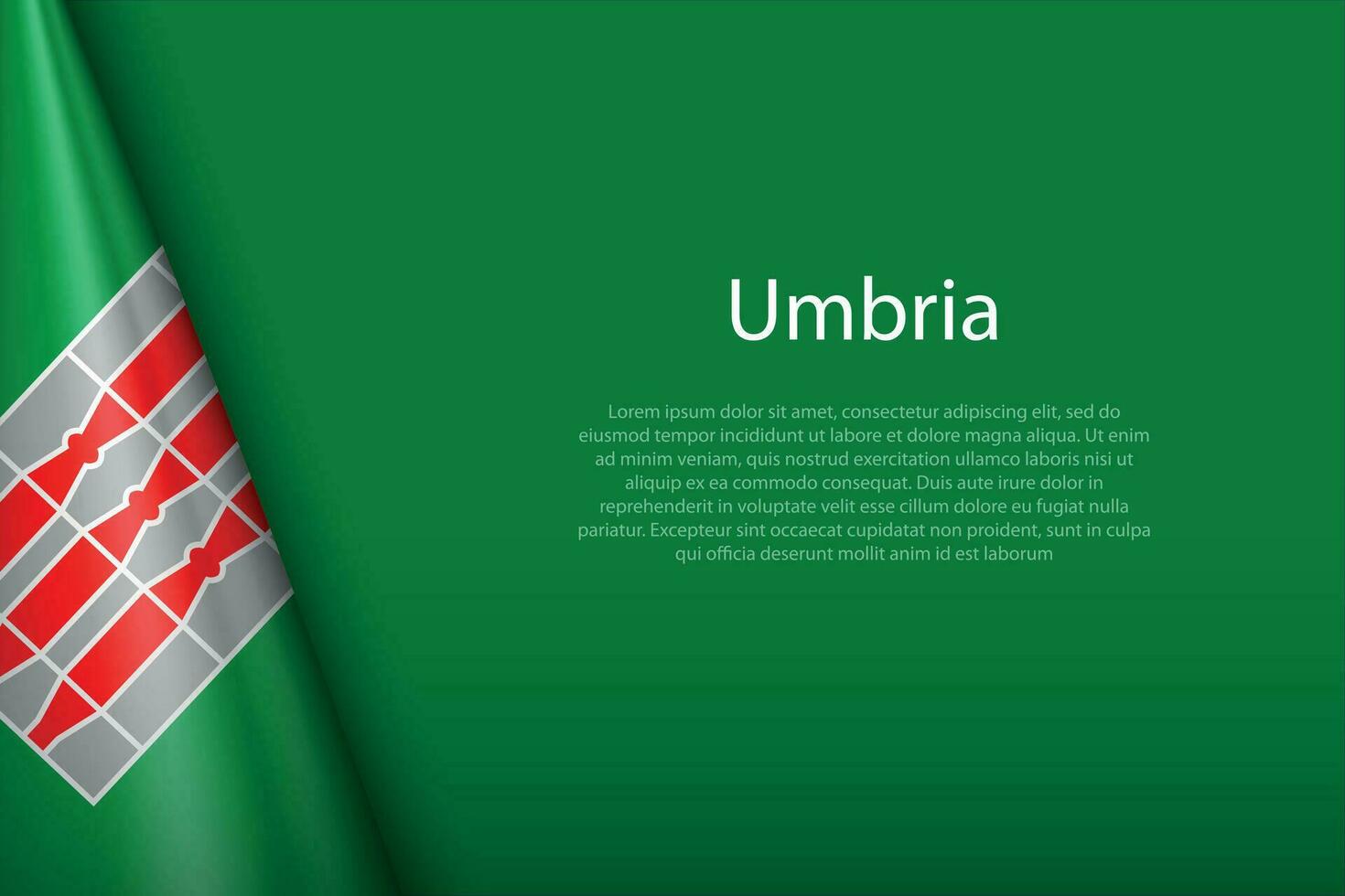 Flagge Umbrien, Region von Italien, isoliert auf Hintergrund mit Copyspace vektor