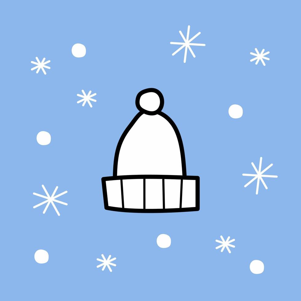jul hatt - illustration i platt stil. vykort vintersemester vektor