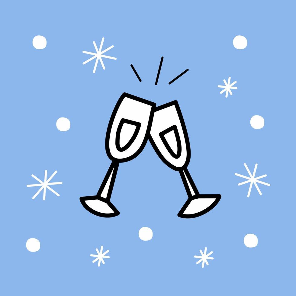 Gläser Champagner - Weihnachtskarte vektor