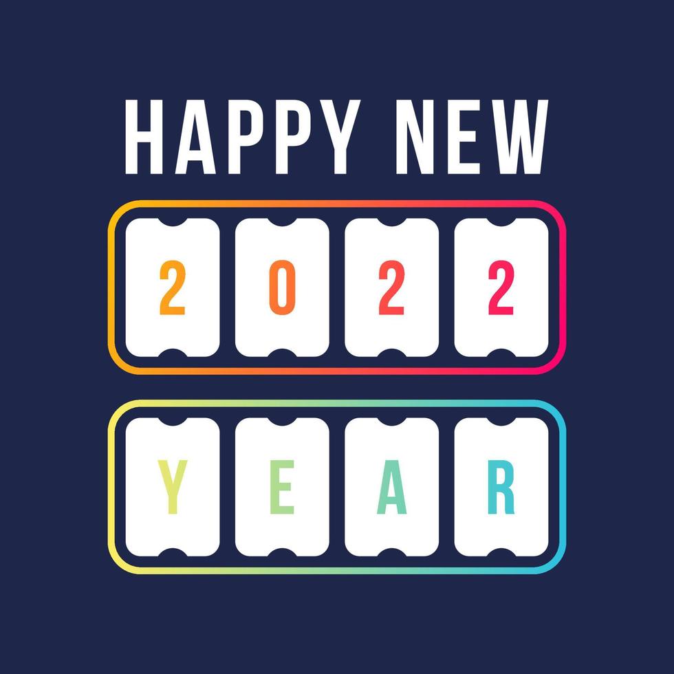 Frohes neues Jahr mit dem Countdown der Anzeigetafel 2022. Konzept des Flipboards numerisch, Kalendervorlage 2022 feiern. Flat Style Trend modernes Design-Vektor-Illustration. vektor