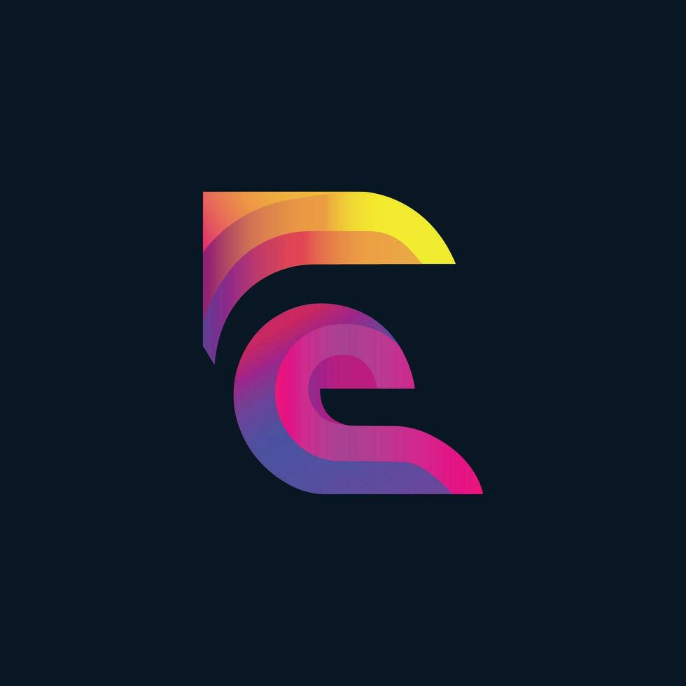 modern Brief e Logo Design vektor
