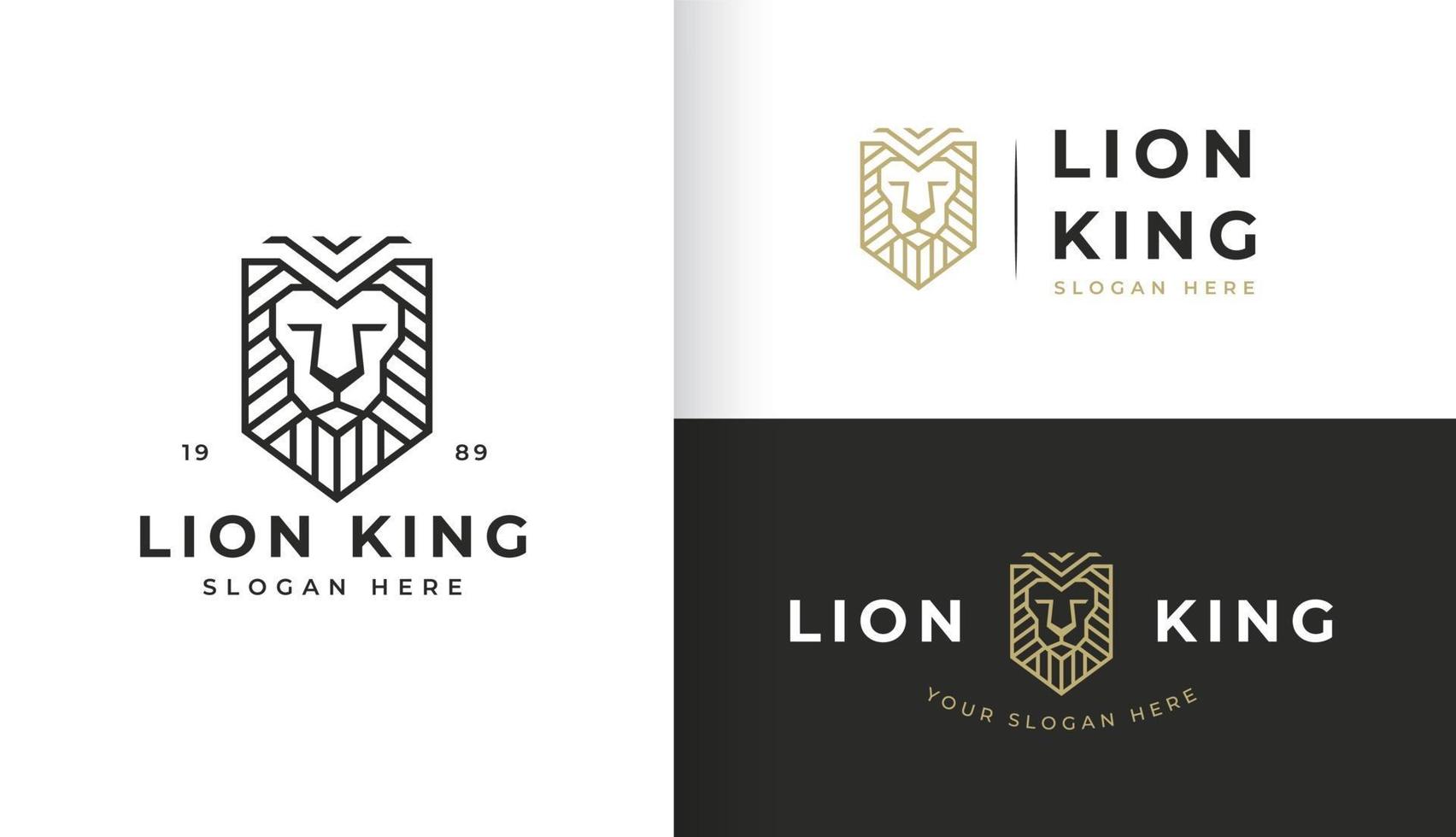 linje konst lejon logotyp design vektor