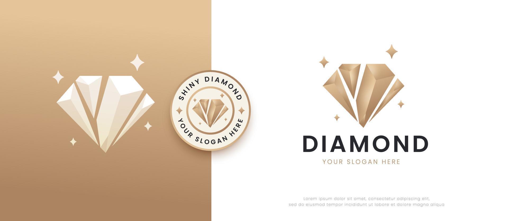 lysande diamantstenar logotypdesign vektor