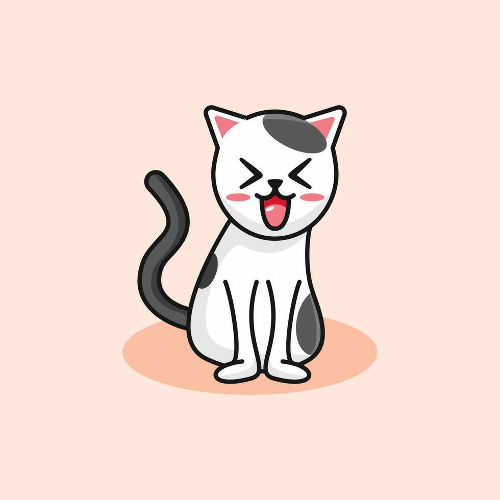 süße Katzen-Cartoon-Figur vektor