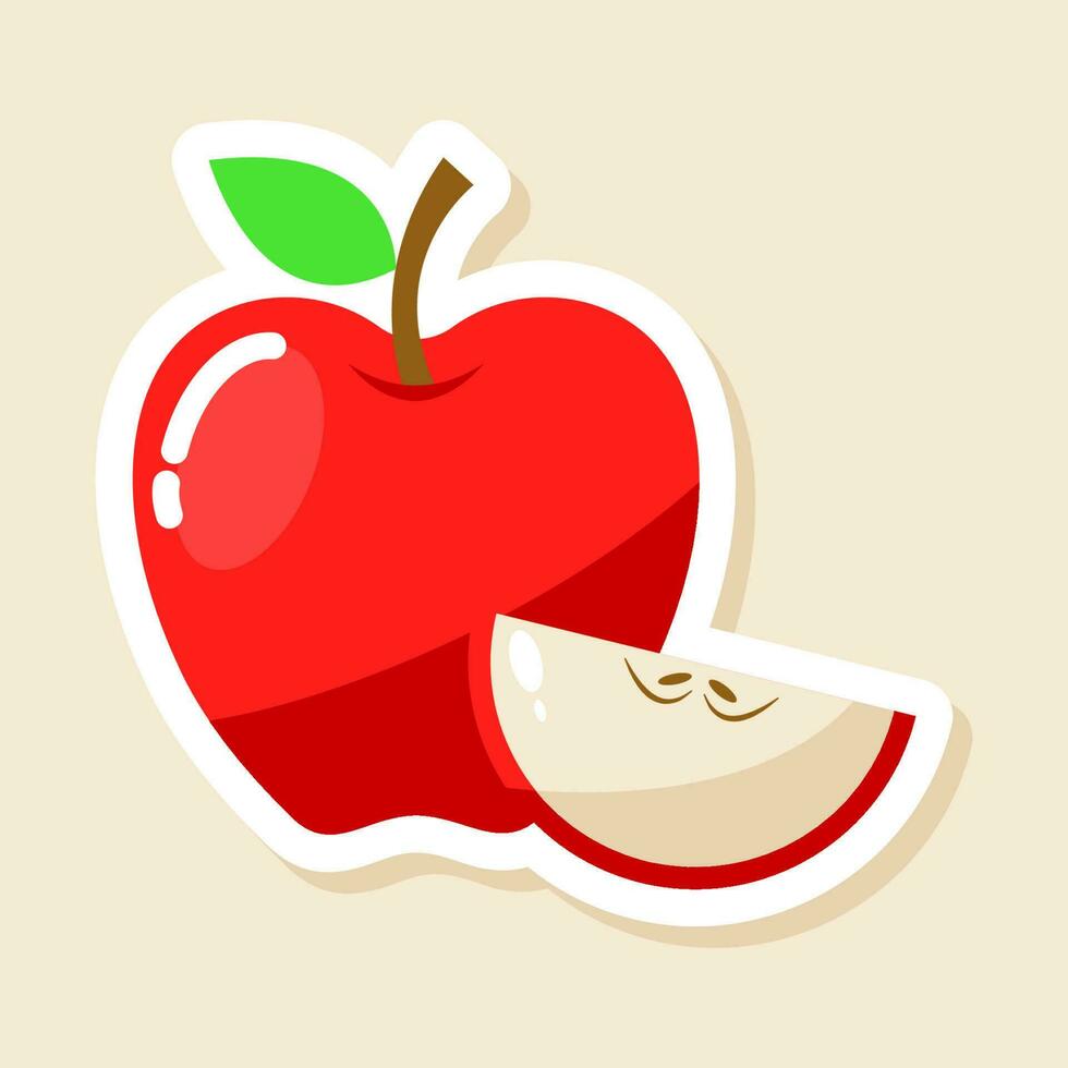 frischer Apfel Sticker vektor