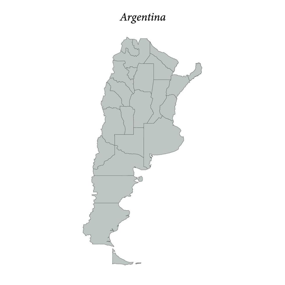 einfach eben Karte von Argentinien mit Grenzen vektor