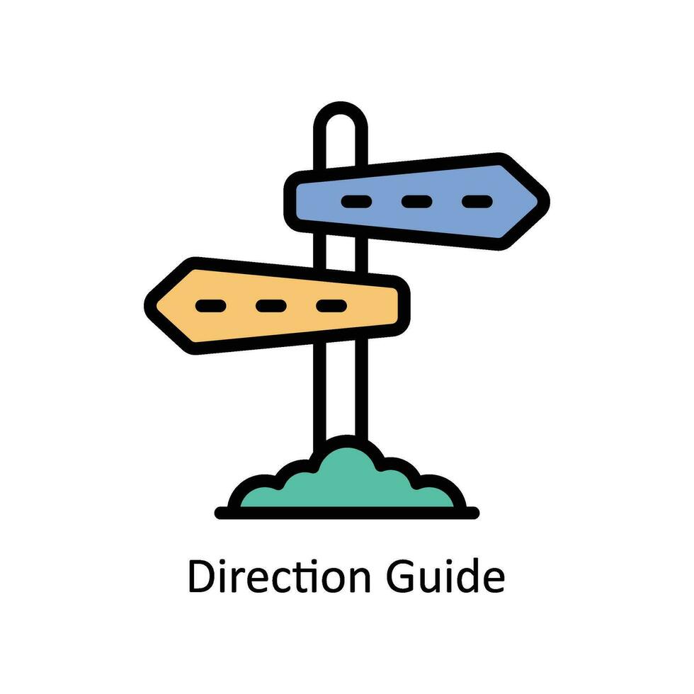 riktning guide vektor fylld översikt ikon design illustration. företag och förvaltning symbol på vit bakgrund eps 10 fil
