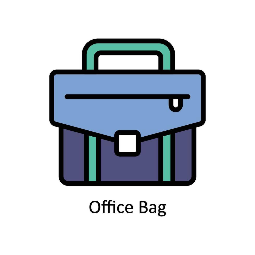 Büro Tasche Vektor gefüllt Gliederung Symbol Design Illustration. Geschäft und Verwaltung Symbol auf Weiß Hintergrund eps 10 Datei