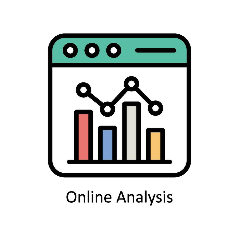 online Analyse Vektor gefüllt Gliederung Symbol Design Illustration. Geschäft und Verwaltung Symbol auf Weiß Hintergrund eps 10 Datei