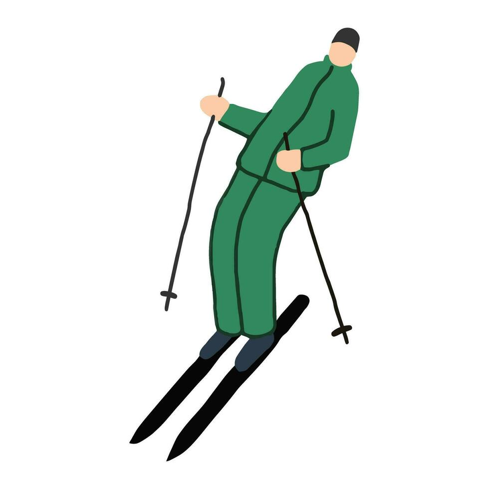 Skifahrer im Aktion vektor