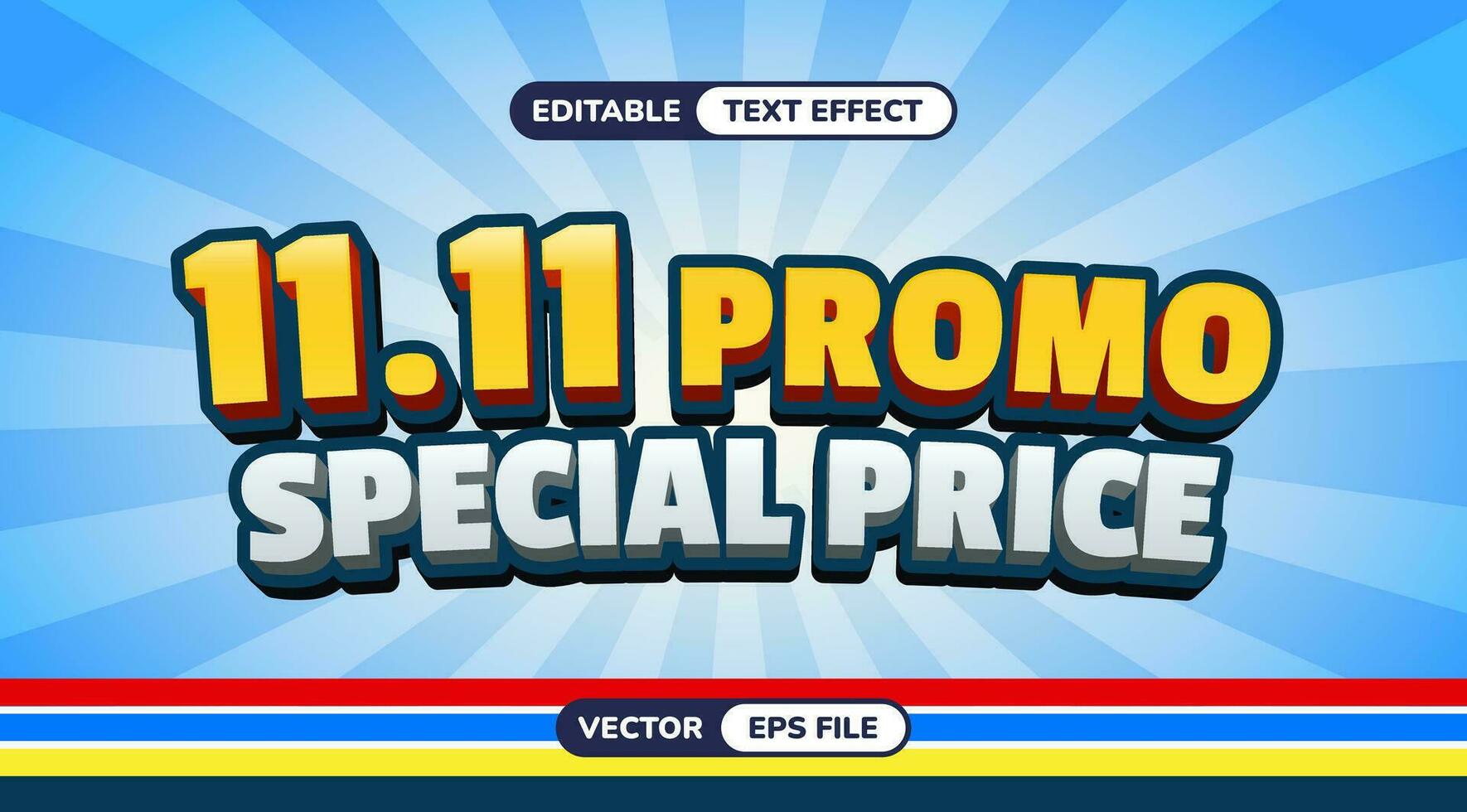 11.11 promo särskild pris text effekt vektor