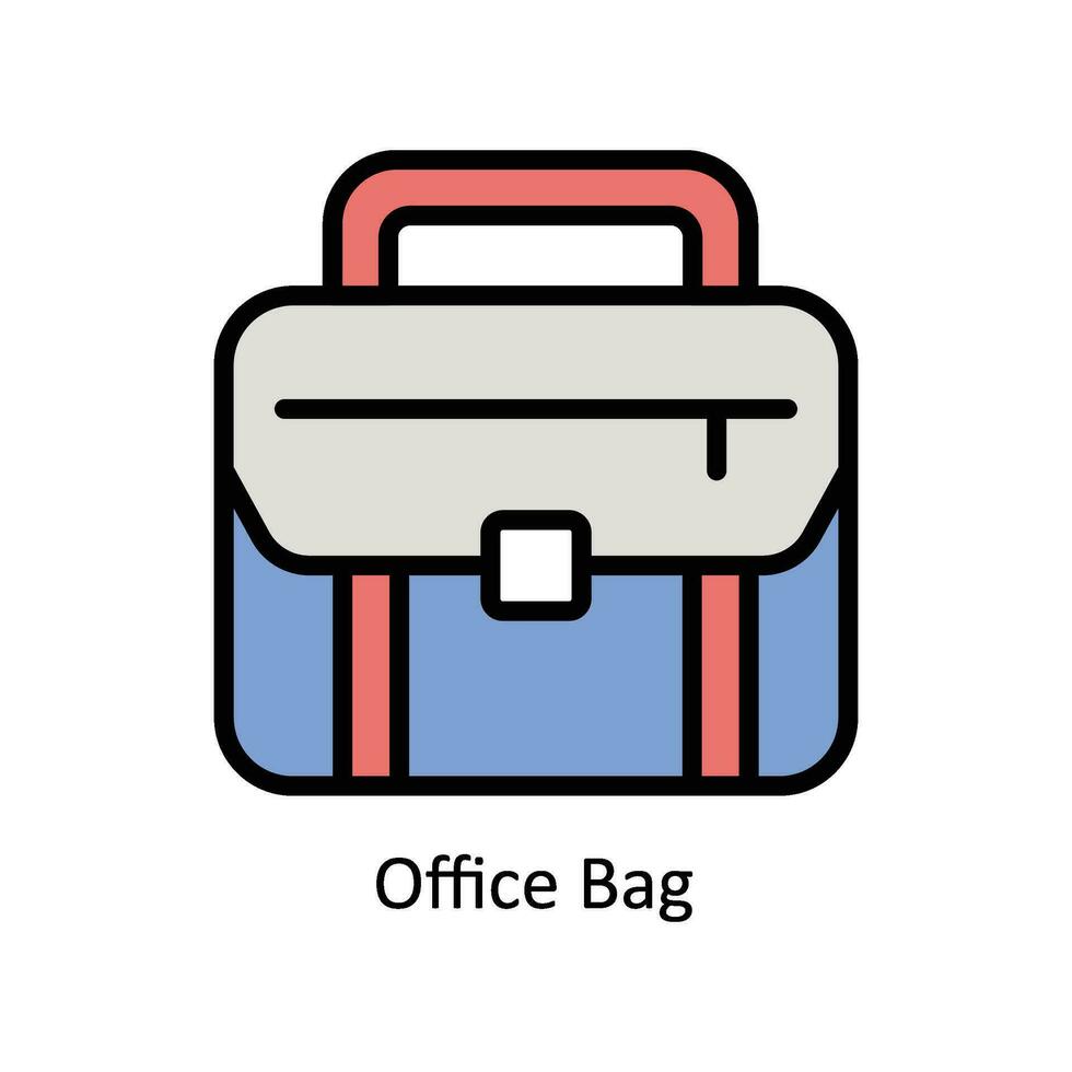 Büro Tasche Vektor gefüllt Gliederung Symbol Design Illustration. Geschäft und Verwaltung Symbol auf Weiß Hintergrund eps 10 Datei