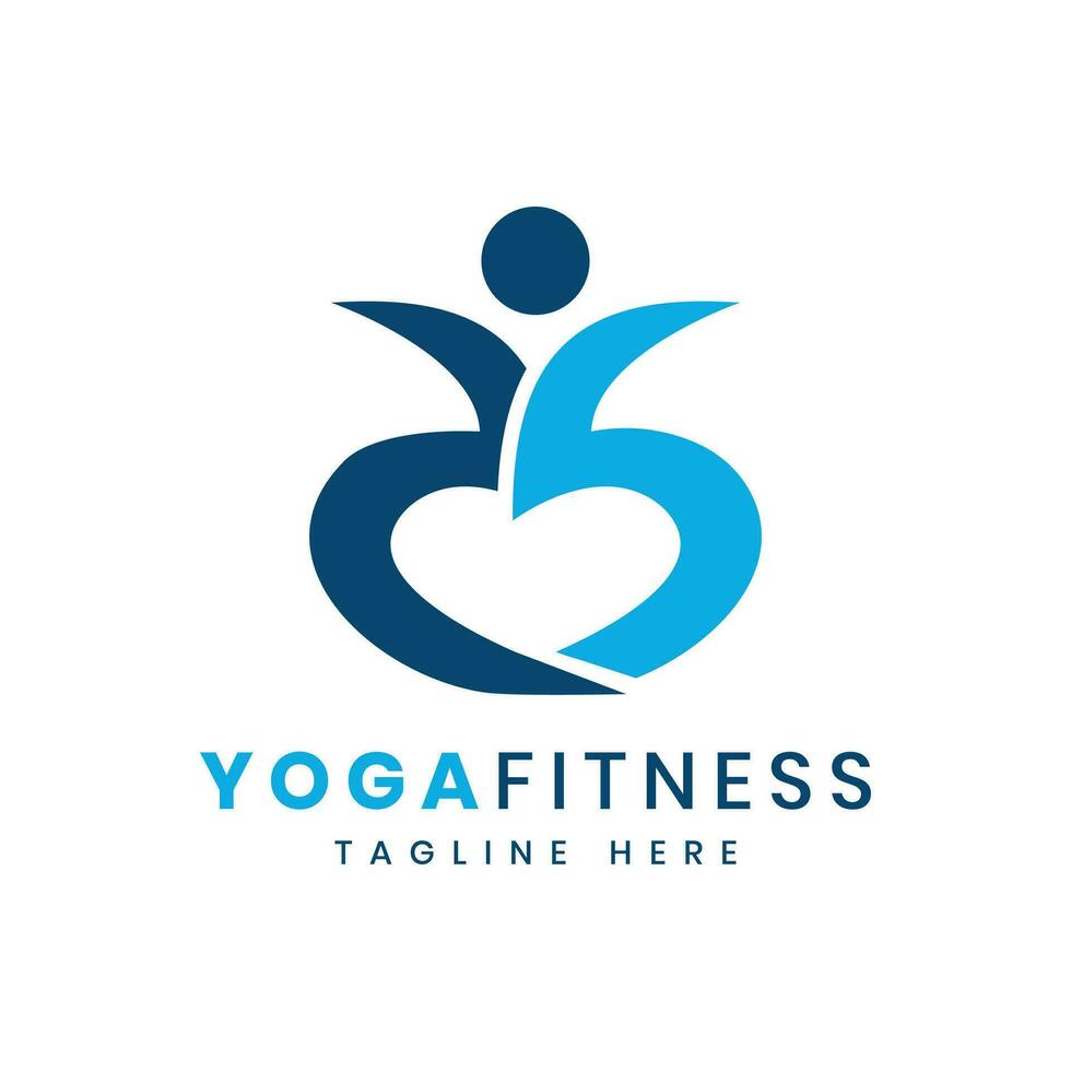 Yoga Fitness Logo Design modern minimal Konzept vektor