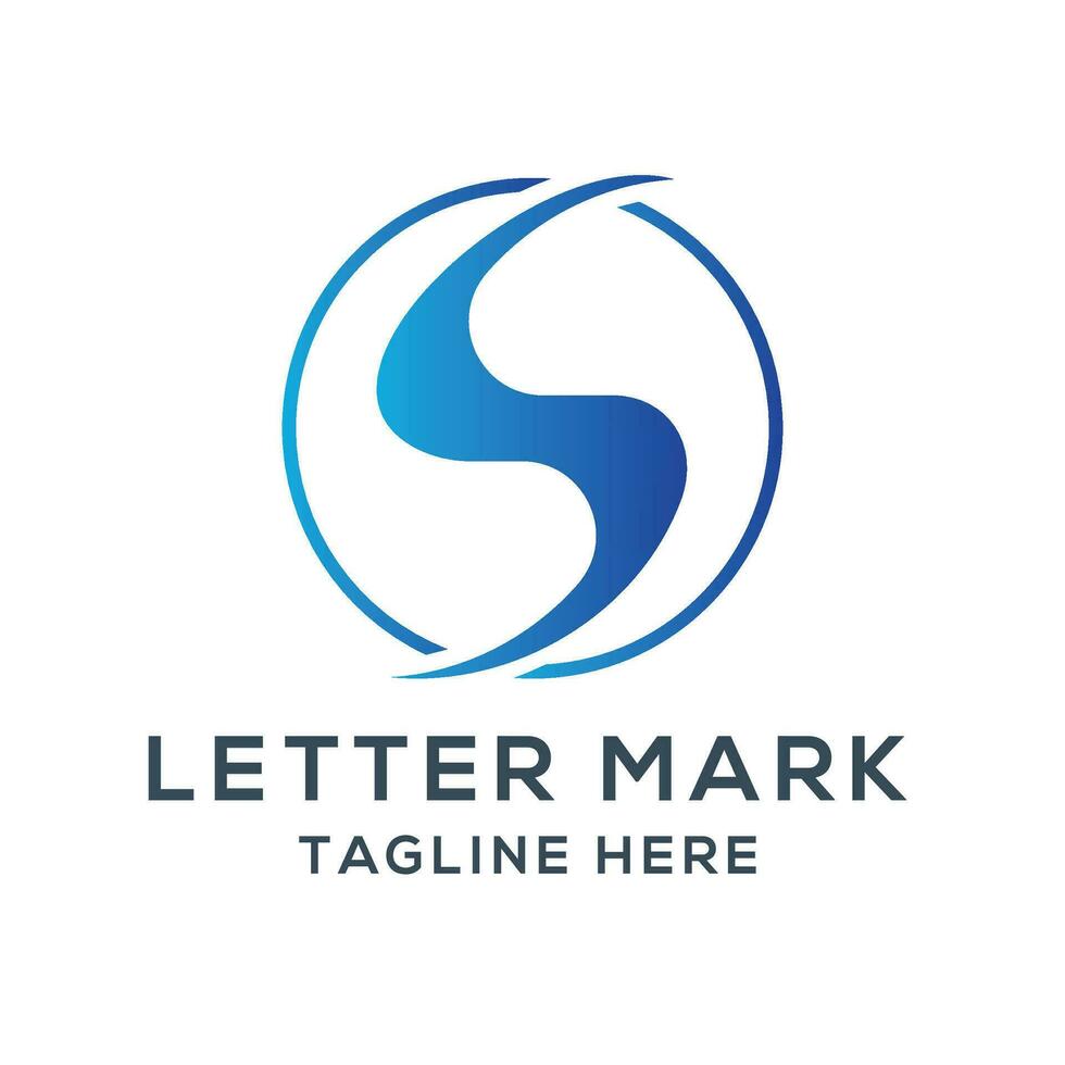 brev mark s monogram första logotyp design modern och minimal begrepp vektor
