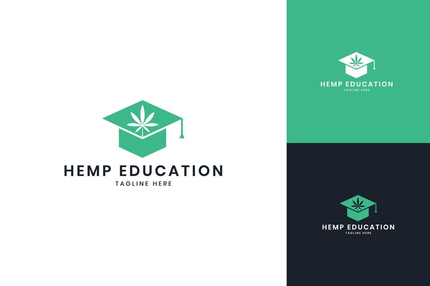 cannabisutbildning negativ rymdlogotypdesign vektor