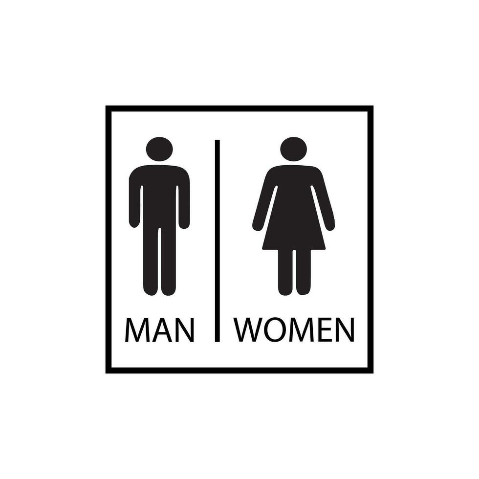 badrum glyf ikon. toalett ikoner, man och kvinna symbol, toalett tecken, toalett tecken, vektor illustration ikoner. svart och vit ikon.