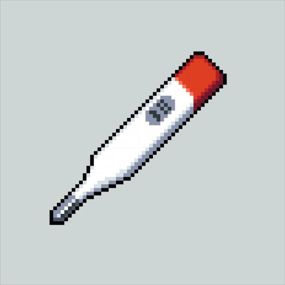 Pixel Kunst Illustration Termometer. pixelig Termometer. medizinisch Termometer Gesundheitswesen pixelig zum das Pixel Kunst Spiel und Symbol zum Webseite und Video Spiel. alt Schule retro. vektor