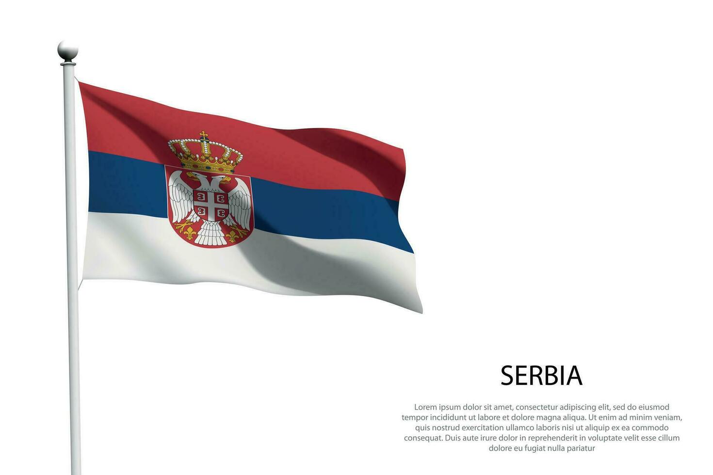 nationell flagga serbia vinka på vit bakgrund vektor