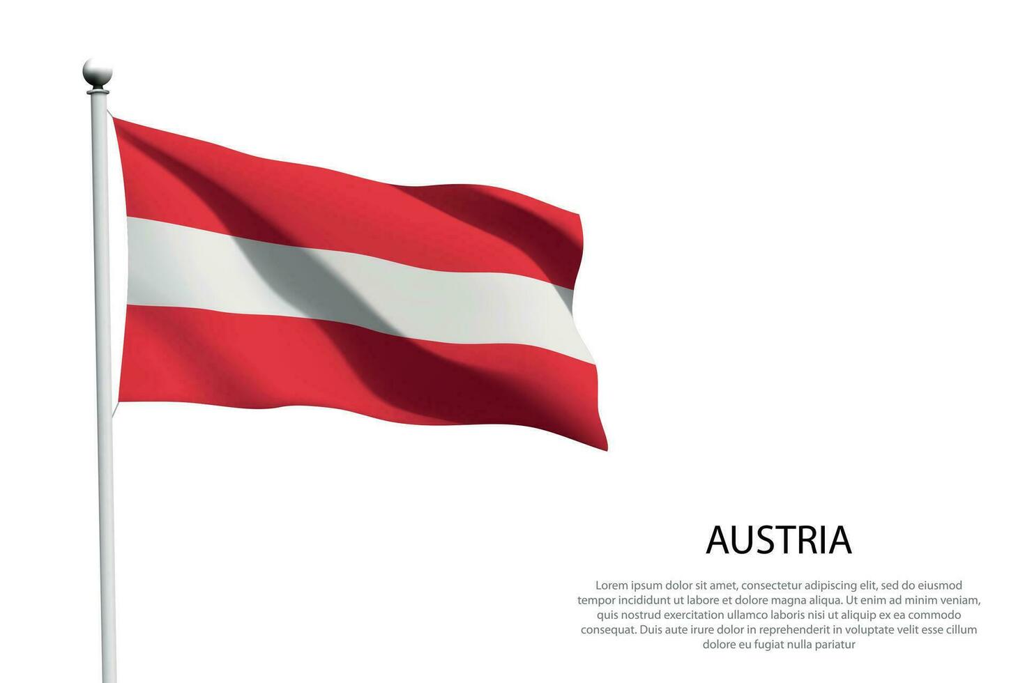 National Flagge Österreich winken auf Weiß Hintergrund vektor