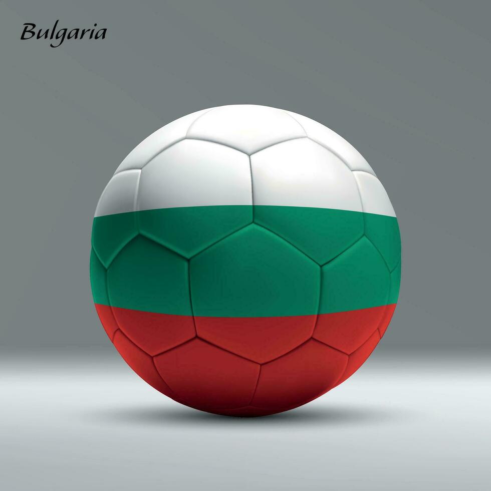 3d realistisch Fußball Ball ich mit Flagge von Bulgarien auf Studio Hintergrund vektor