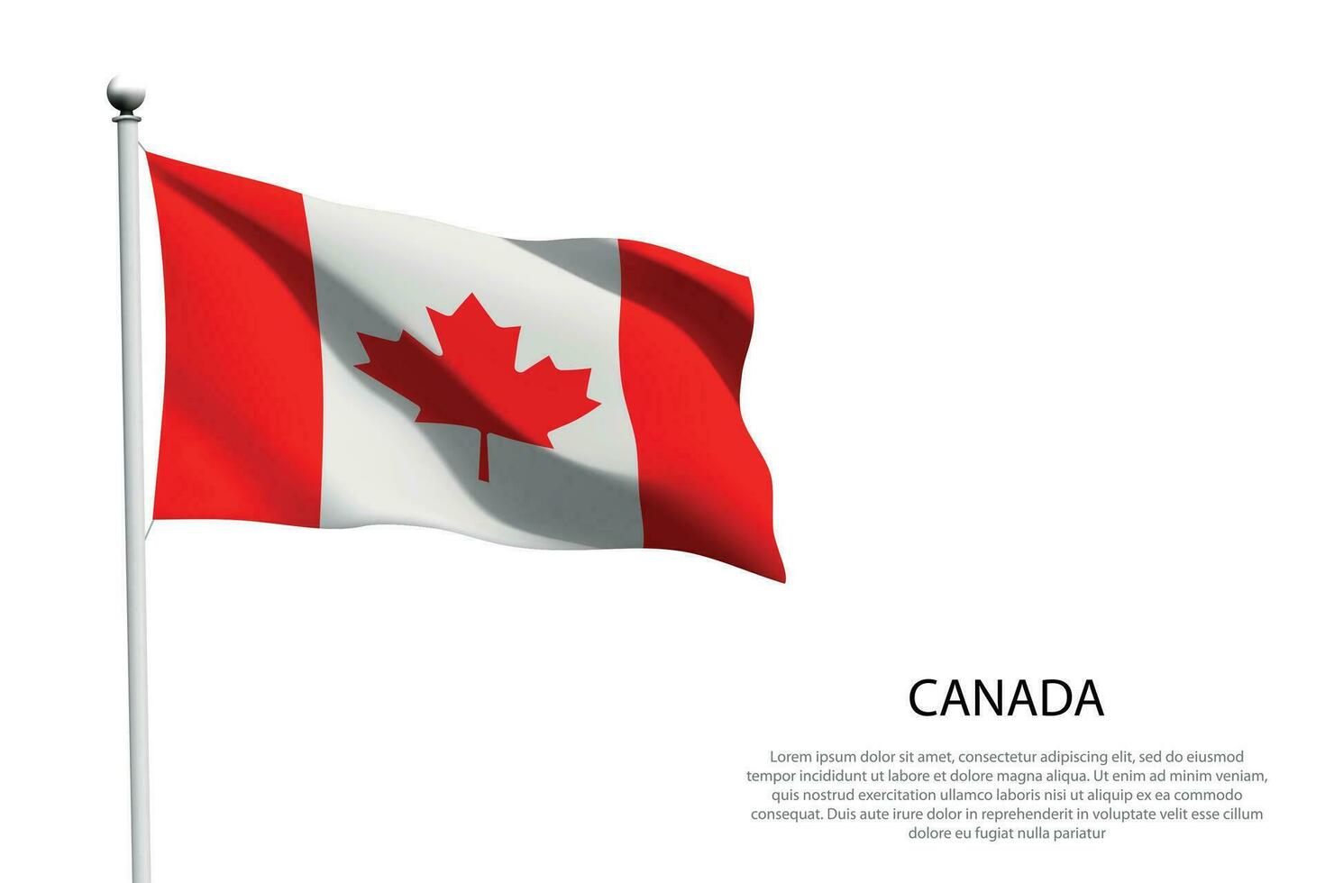 National Flagge Kanada winken auf Weiß Hintergrund vektor