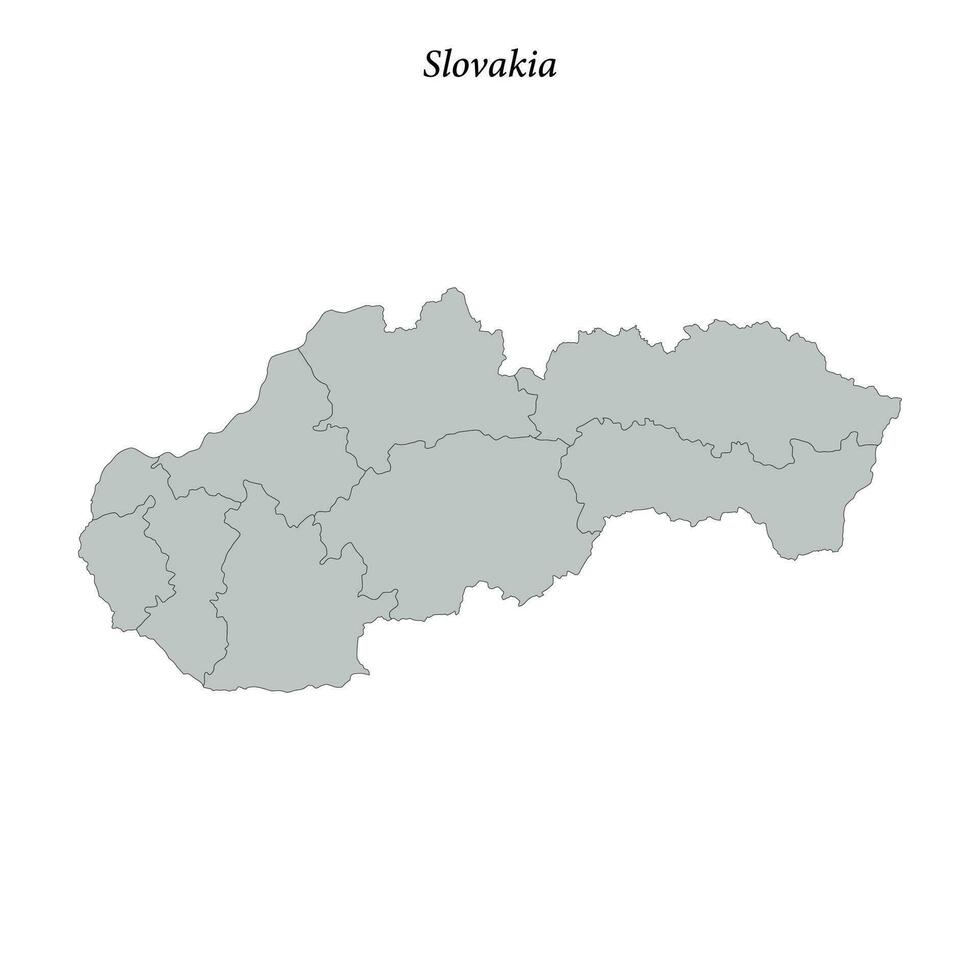 enkel platt Karta av slovakia med gränser vektor