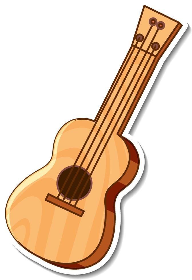 Aufkleber klassische Holzgitarre vektor