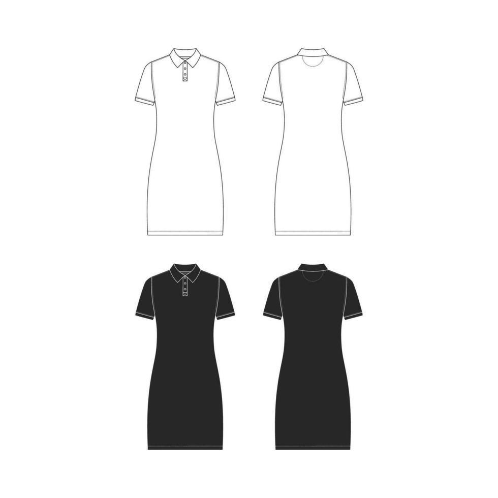 t-shirt klänning teknisk mode illustration med besättning nacke, kort ärmar, mini längd, överdimensionerad, penna fullhet. platt kläder mall främre, tillbaka, grå Färg. kvinnor, män, unisex- cad attrapp vektor