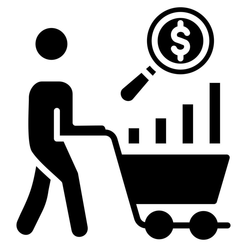 beteende analys ikon linje vektor illustration