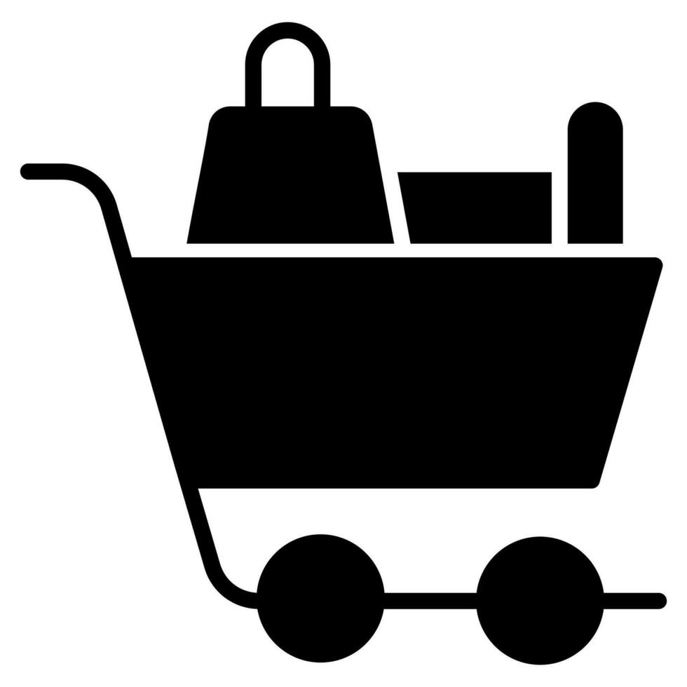 Einkaufen Wagen Symbol Linie Vektor Illustration