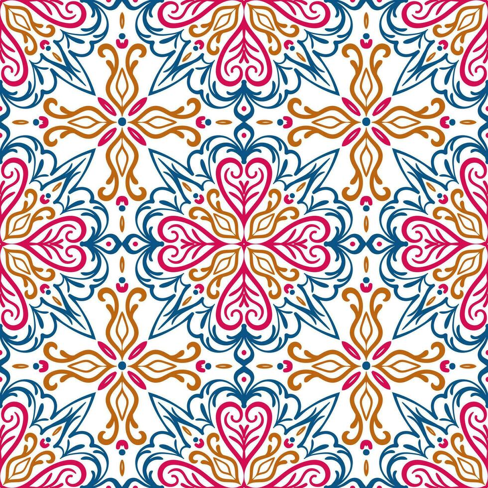 nahtlos Muster im orientalisch geometrisch traditionell Stil. bunt Zier Hintergrund zum Dekoration, Textil, Stoff. Arabisch, Türkisch, Ottomane, Mexikaner Muster. vektor